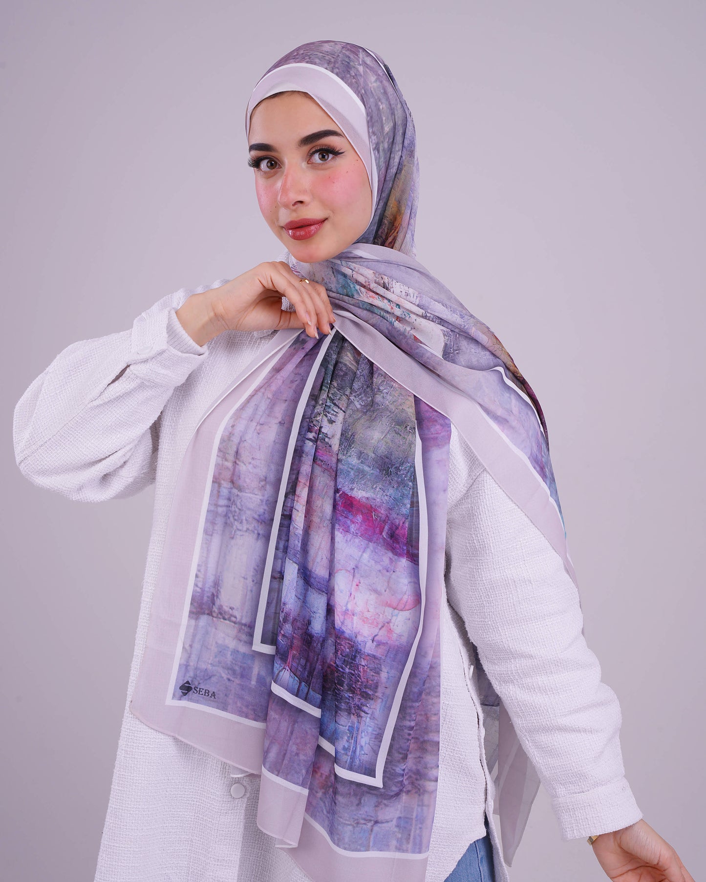 Whispering Wind Printed Chiffon Scarf