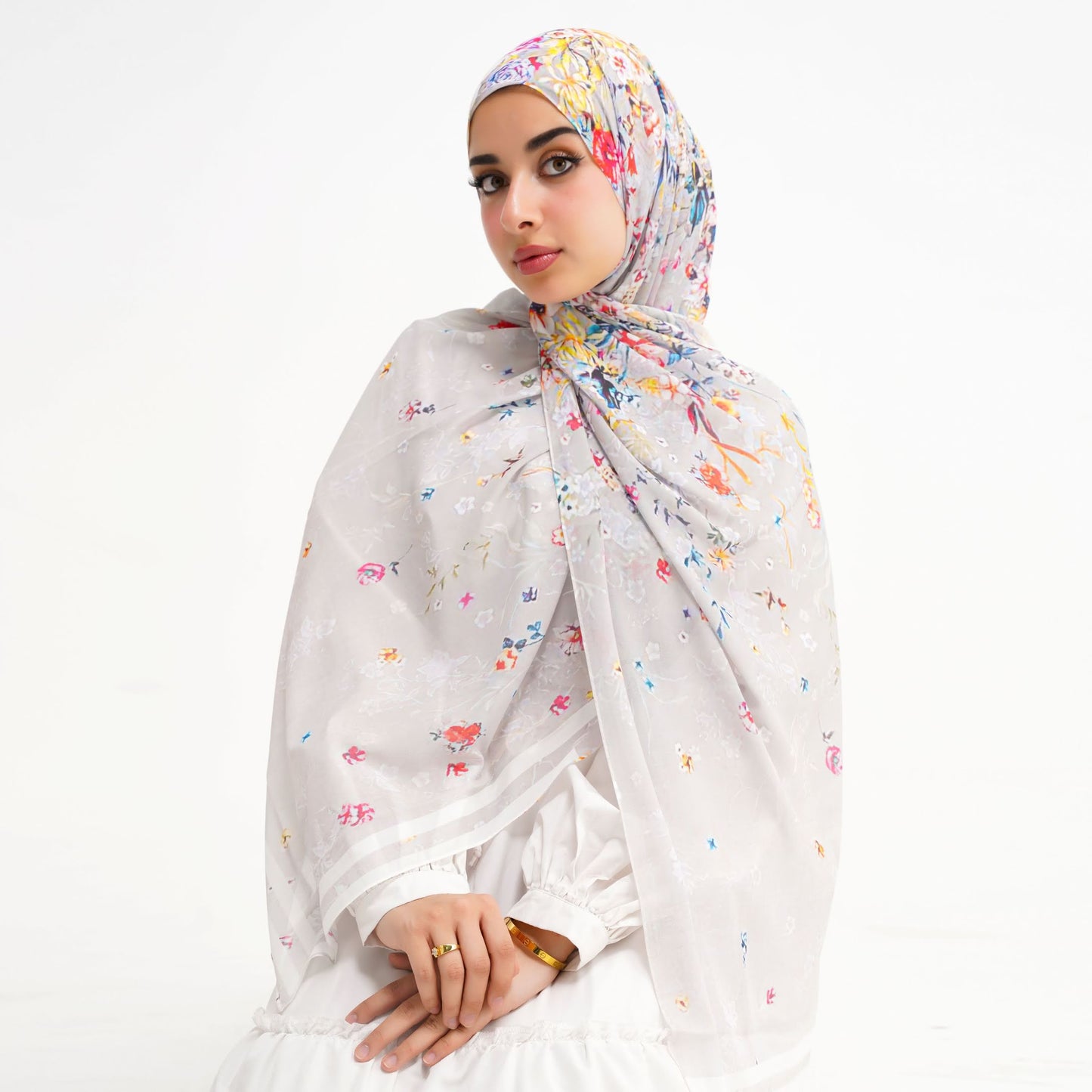 Enchanted Garden Printed Chiffon Scarf