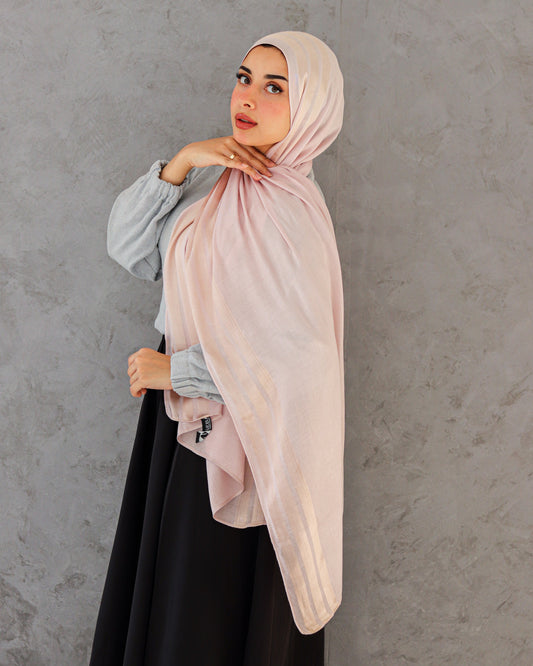 Taffy Pink Cotton X Satin Scarf