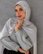 Gray Pattern 1 Egyptian Cotton Satin Scarf