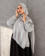 Gray Pattern 2 Egyptian Cotton Satin Scarf