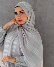 Gray Pattern 2 Egyptian Cotton Satin Scarf