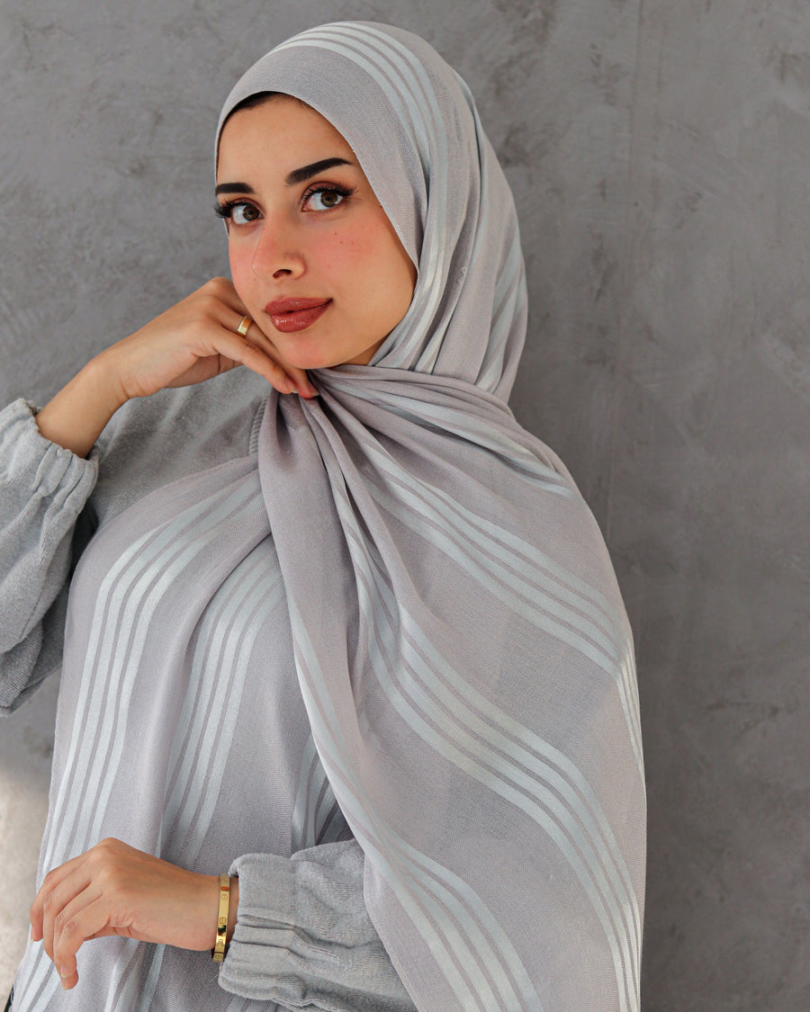 Gray Pattern 2 Egyptian Cotton Satin Scarf