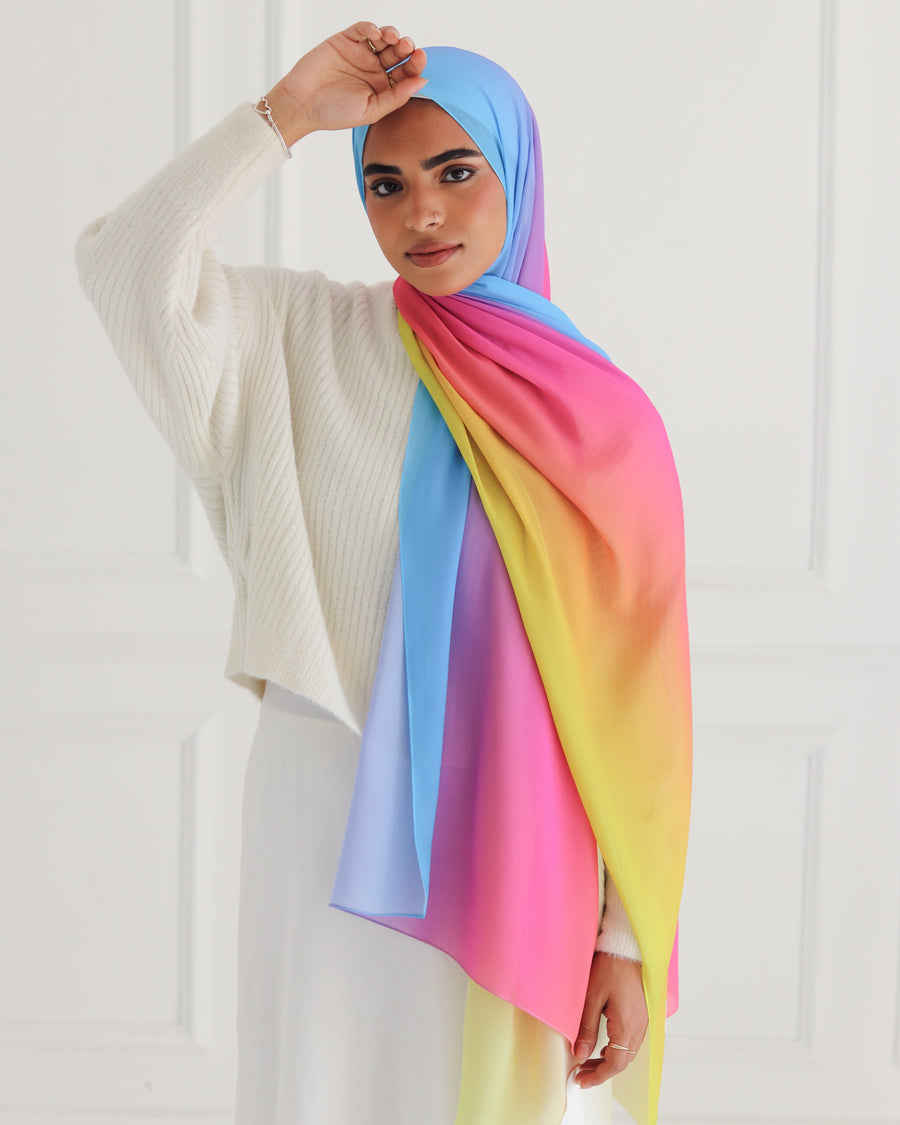 Spectrum Elegance Gradient Chiffon Scarf