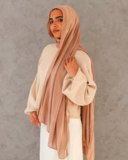 Brown Egyptian Cotton Satin Scarf