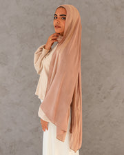 Brown Egyptian Cotton Satin Scarf