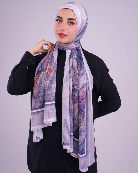 Purple Haze Printed Chiffon Scarf