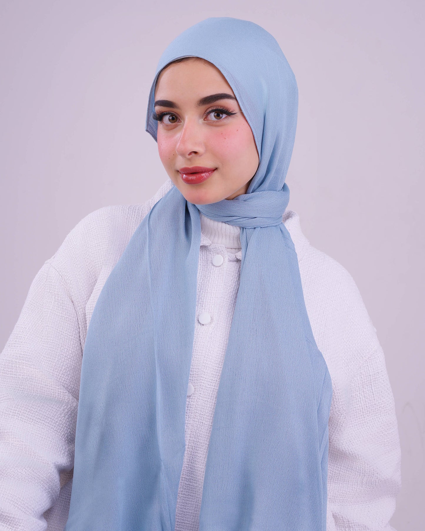 Light Blue Egyptian Cotton Modal Scarf