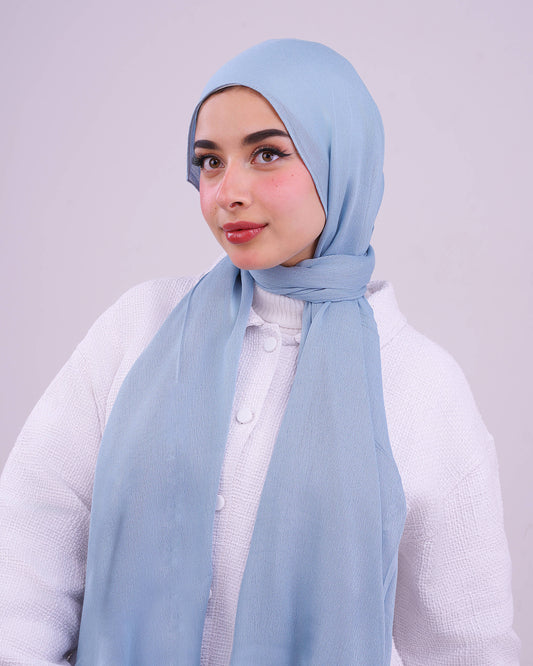 Light Blue Egyptian Cotton Modal Scarf