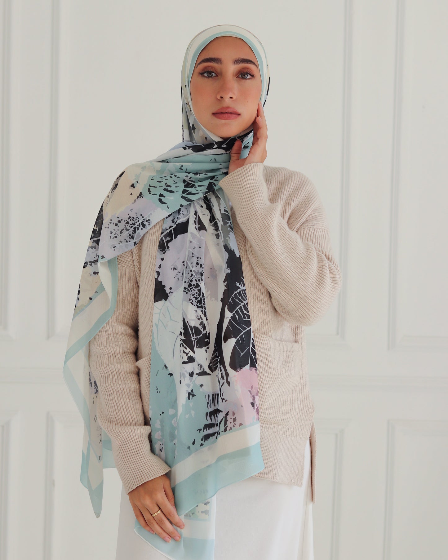 Dreamy Dusk Printed Chiffon Scarf