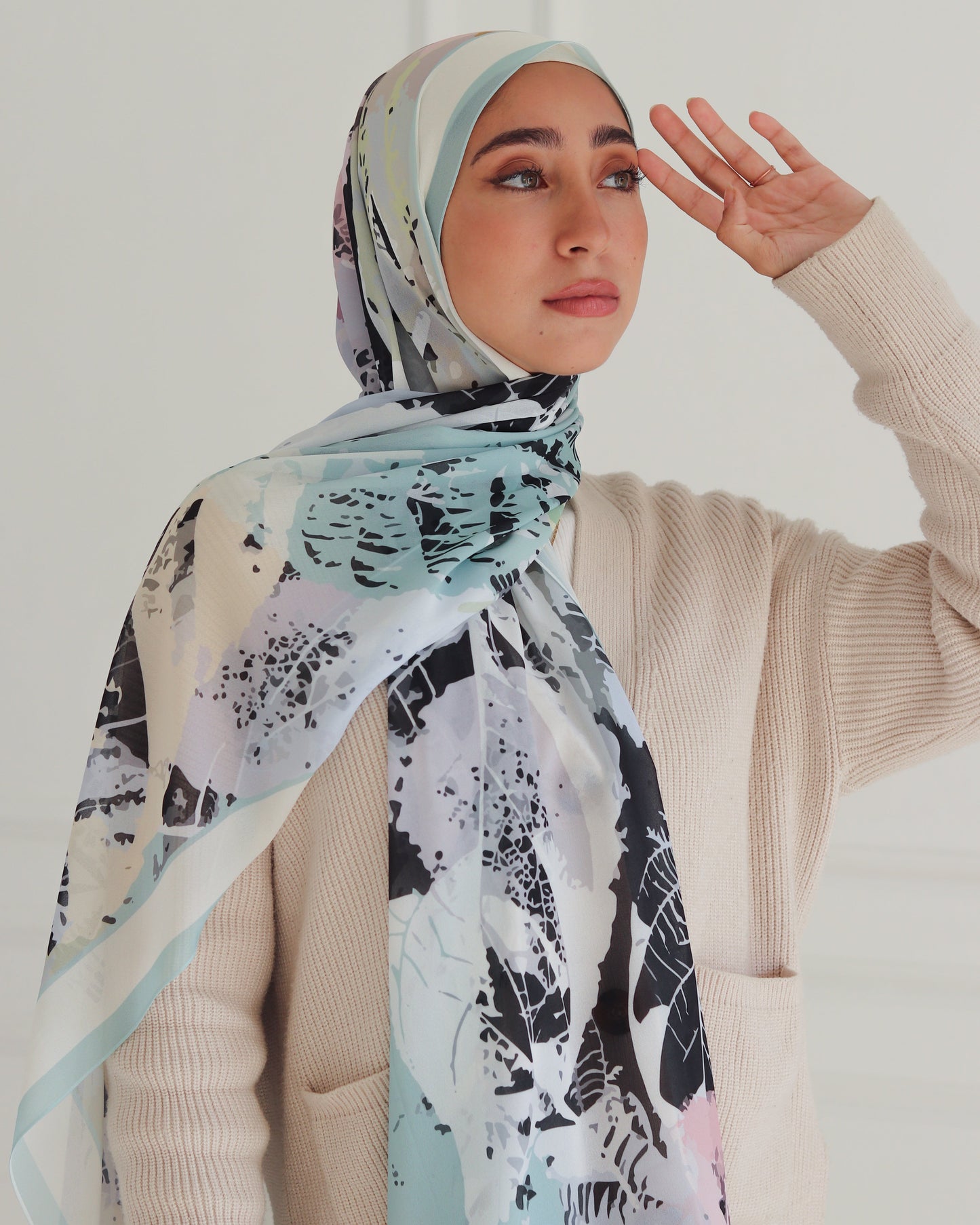 Dreamy Dusk Printed Chiffon Scarf