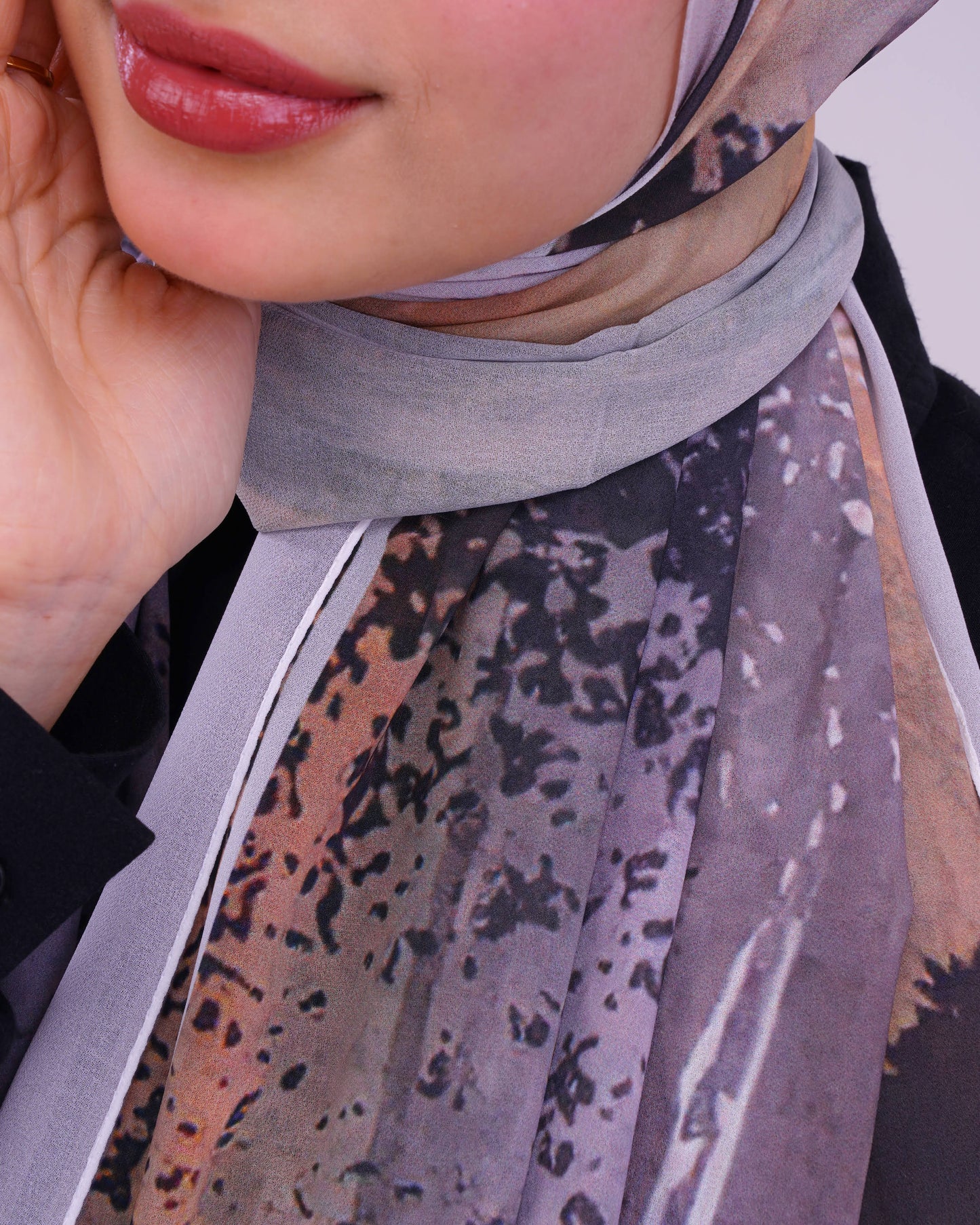 Elegant Twilight Printed Chiffon Scarf