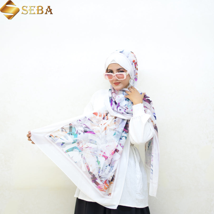Heavenly Hue Printed Chiffon Scarf