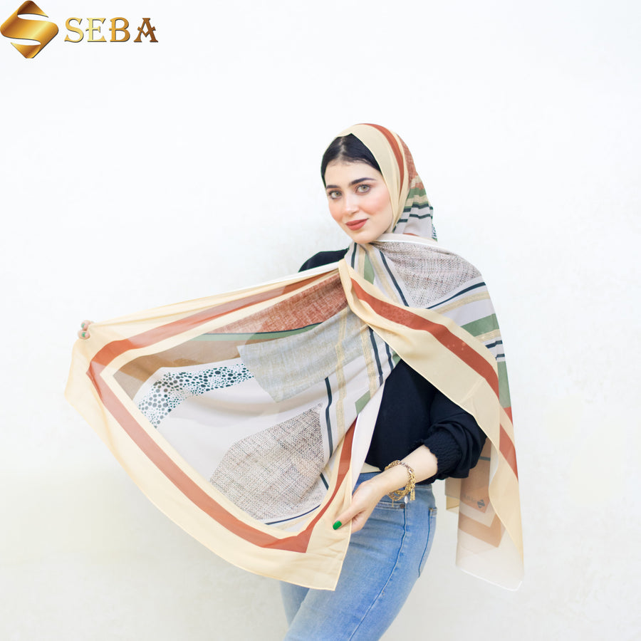 Desert Harmony Chiffonscarf med tryck