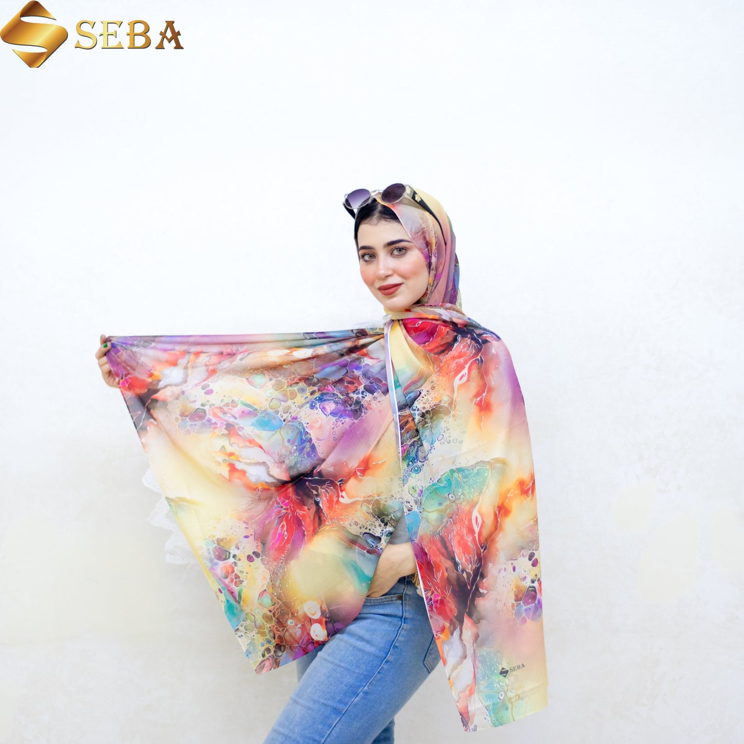 Color Festival Printed Chiffon Scarf